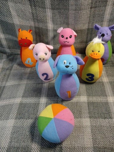 Soft toy skittles bowling set - toy,