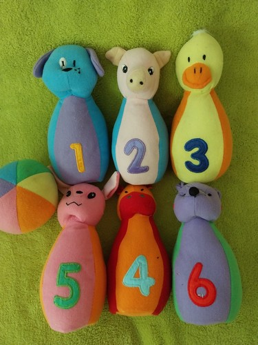 Soft toy skittles bowling set - toy,